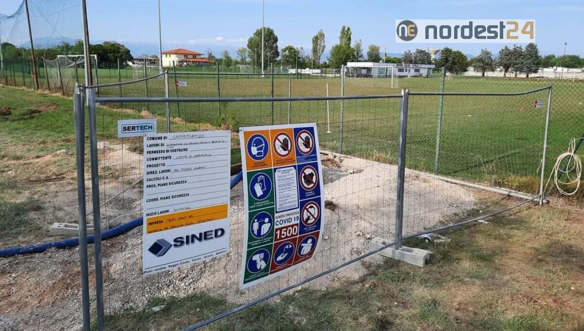 Pozzo per irrigazione, illuminazione e recinzione al campo sportivo di Basaldella - 