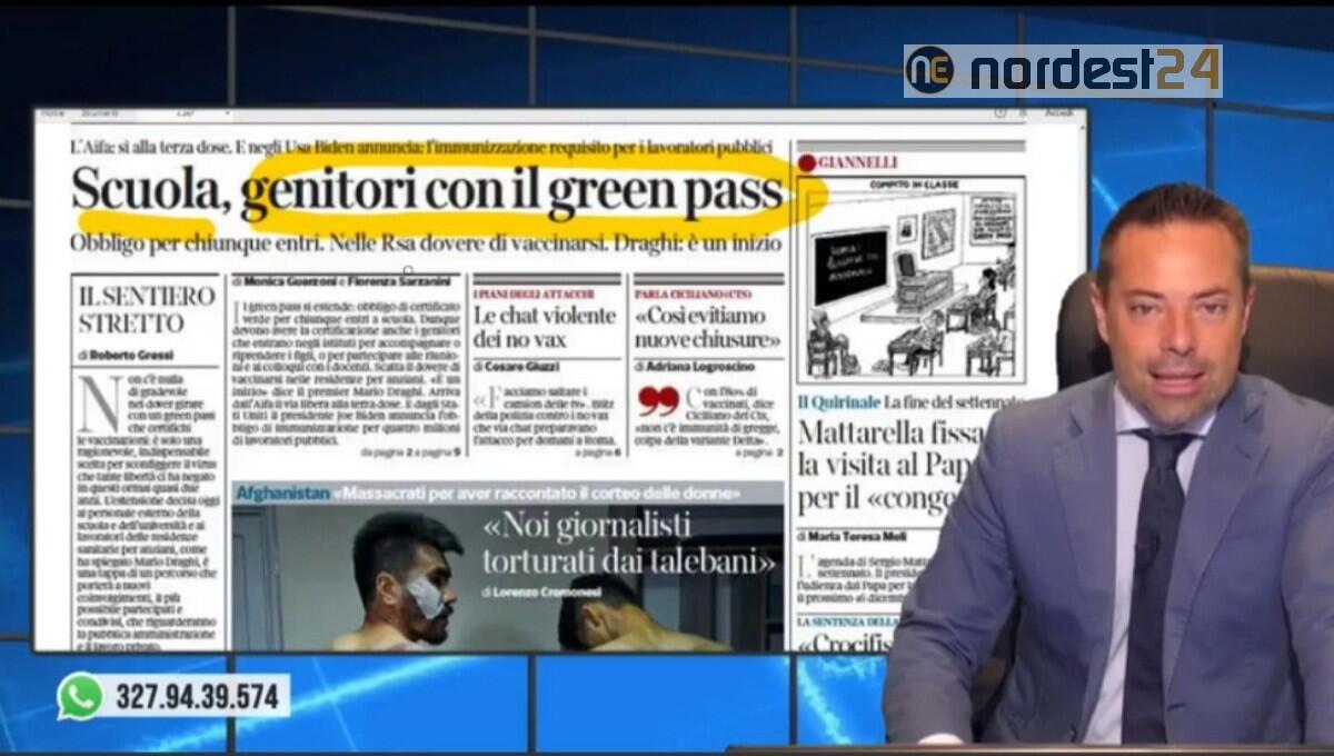 Green pass anche per genitori che entrano a scuola. Rassegna stampa 10 settembre - 