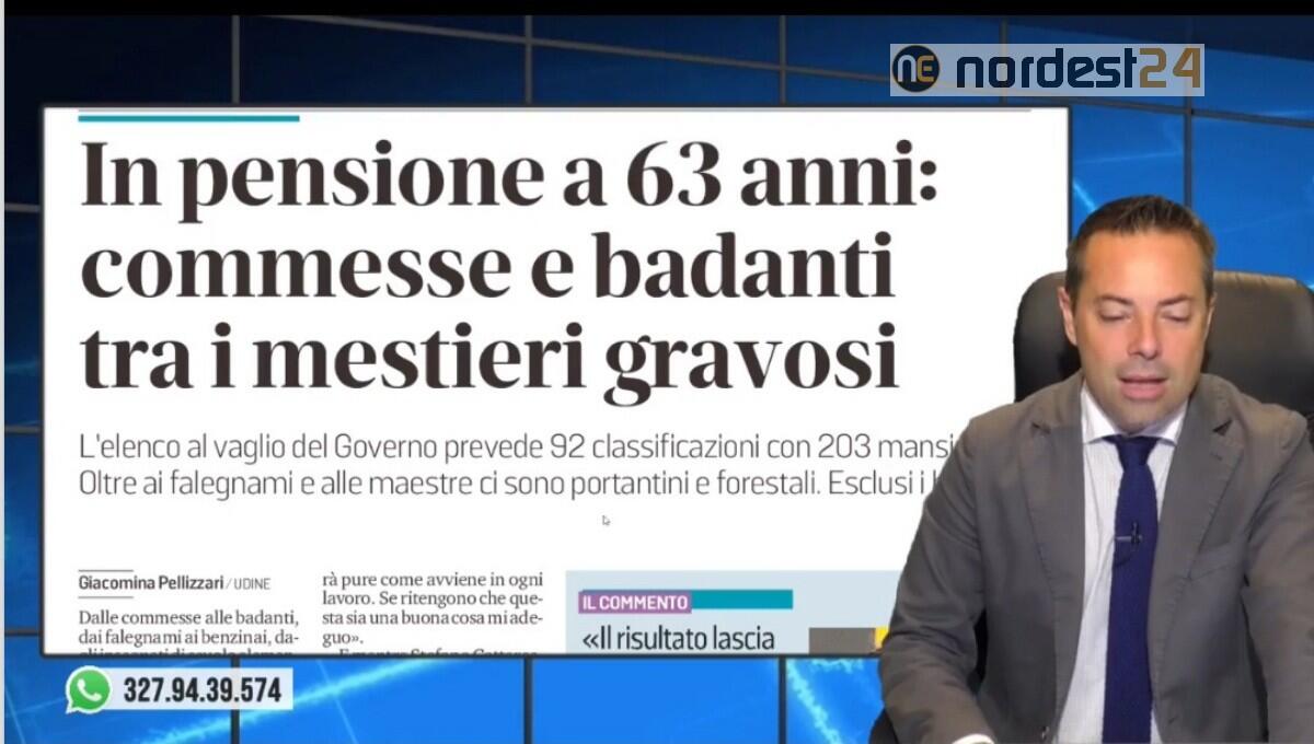 In pensione a 63 anni: le mansioni aggiunte. Rassegna stampa 23 - 