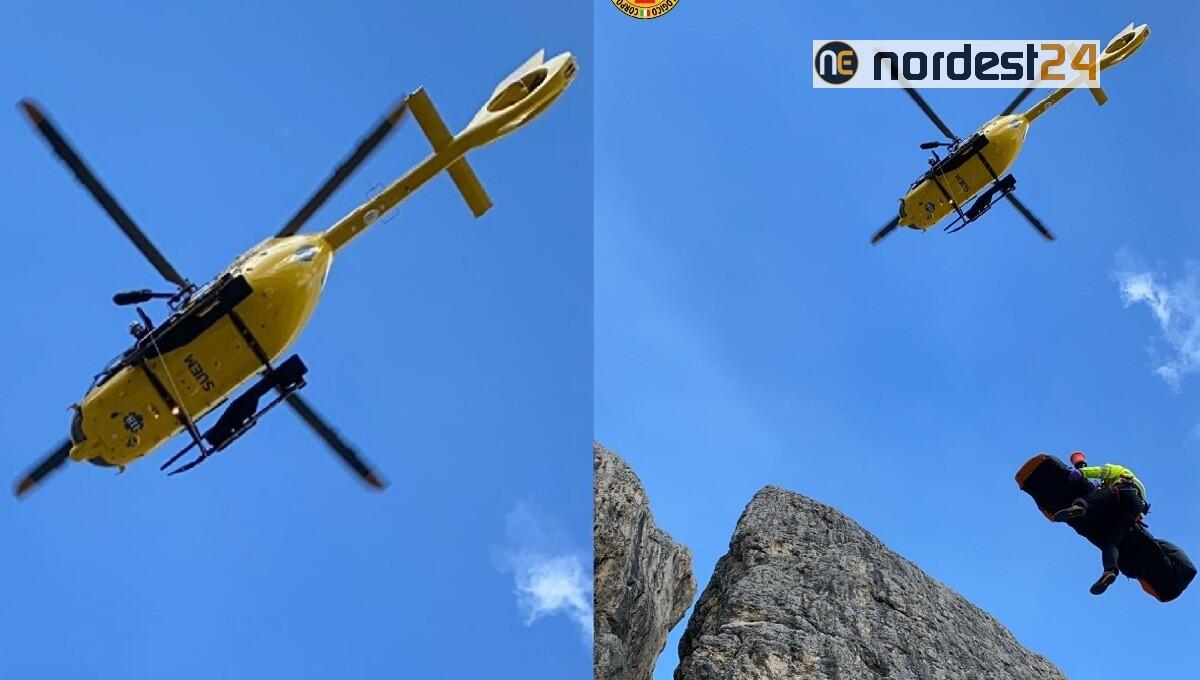 Scarica di sassi colpisce alpinista 22enne: elitrasportato all'ospedale - 