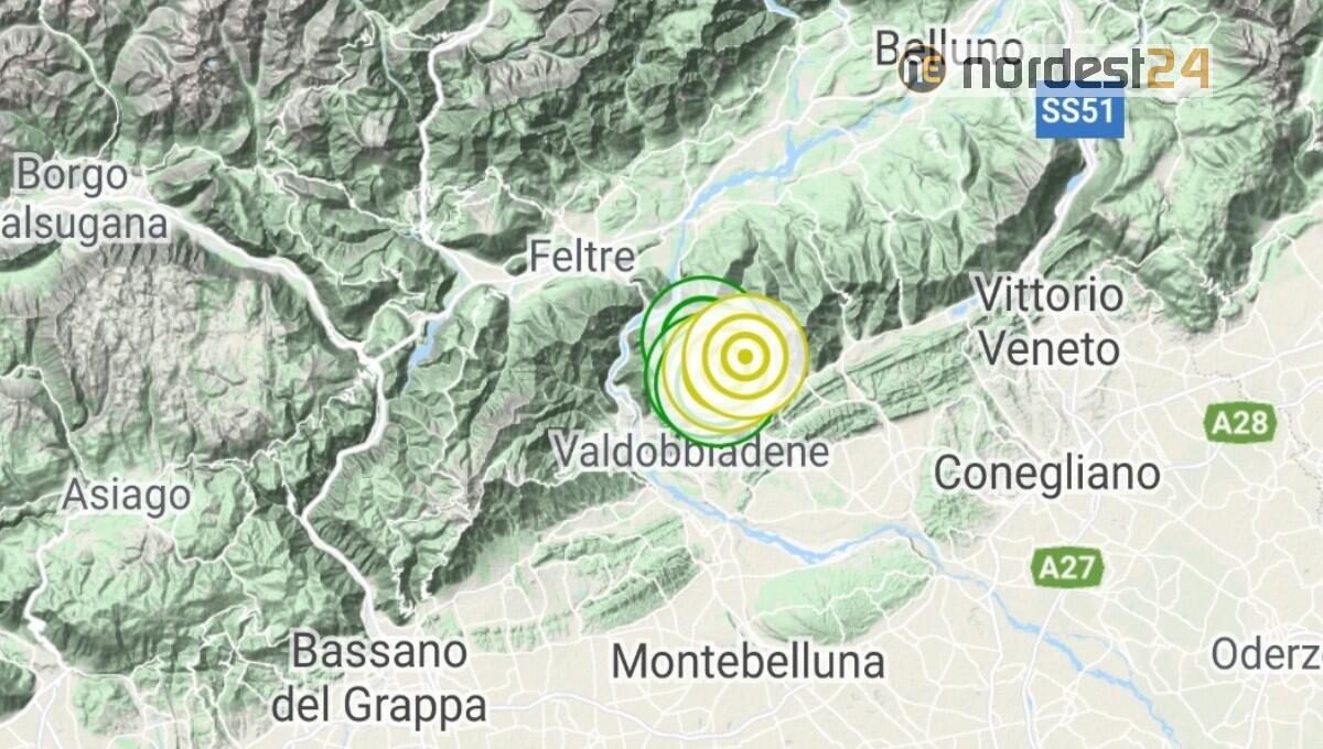 Scosse di terremoto in Veneto, epicentro in provincia di Treviso - 