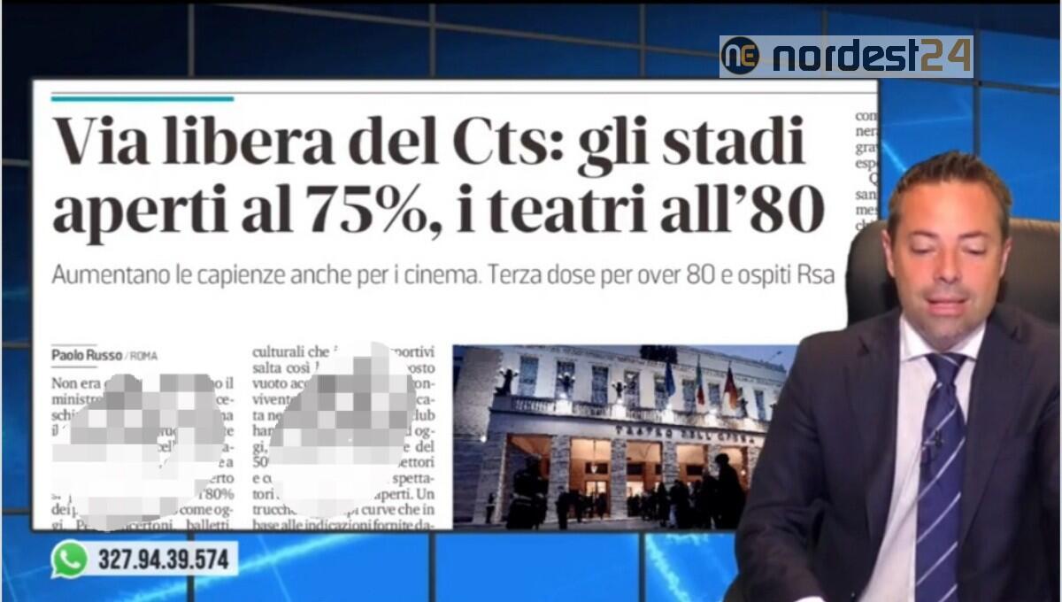 Cts aumenta la capienza degli stadi al 75%, cinema e teatri all’80%. Rassegna stampa 28 settembre - 