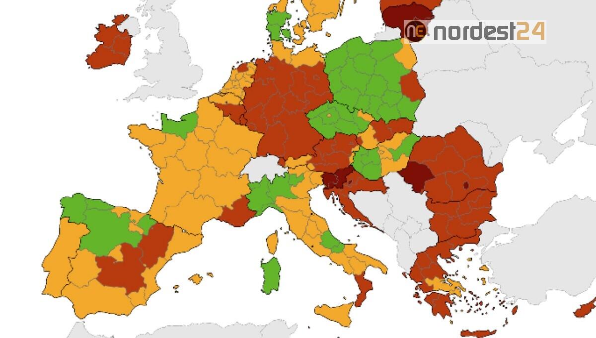 Covid, mappa Ecdc: migliora quadro epidemiologico in Italia - 
