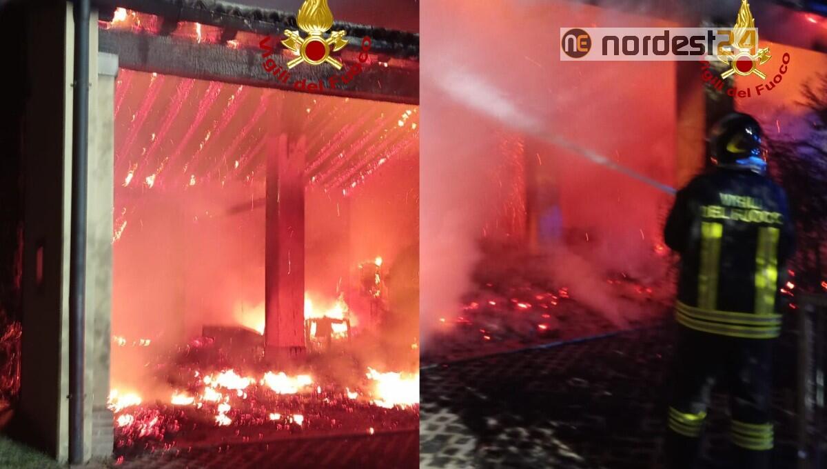 Distrutto dal fuoco nella notte il porticato di un'abitazione - 