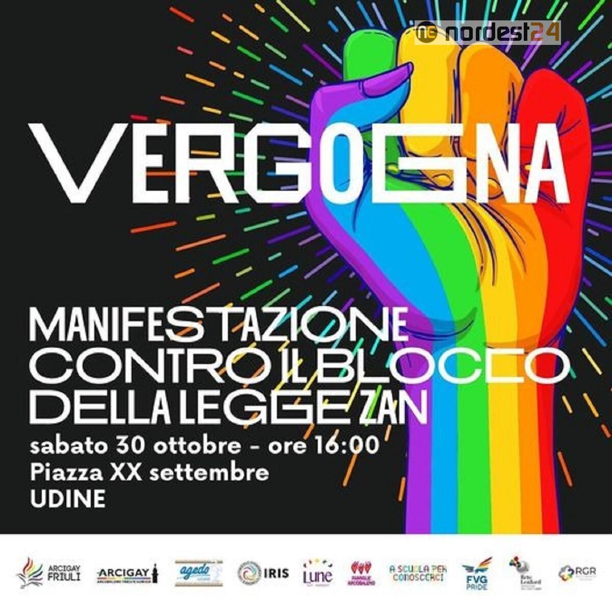 Arcigay Friuli: sabato 30 ottobre in piazza contro il blocco del ddl Zan - 