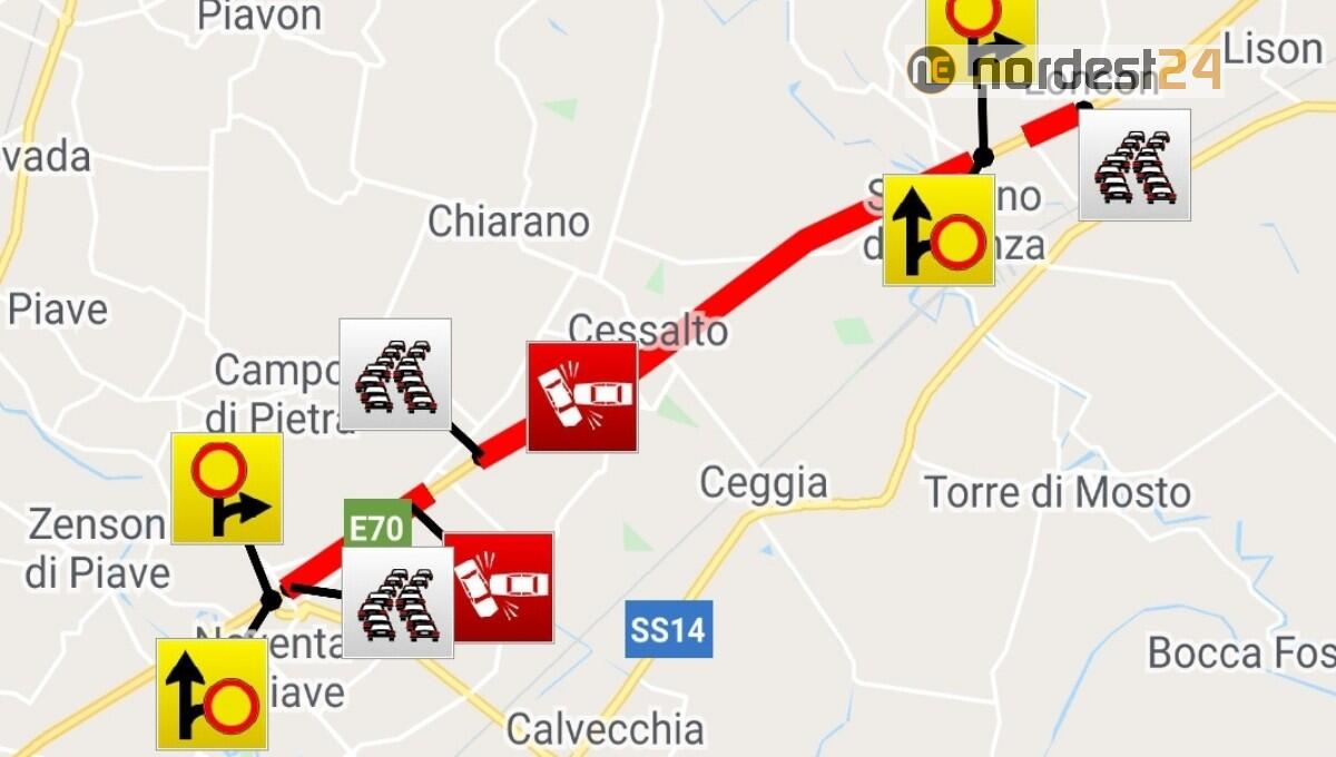 Quarto incidente in A4: chiuso il tratto San Donà - Portogruaro - 