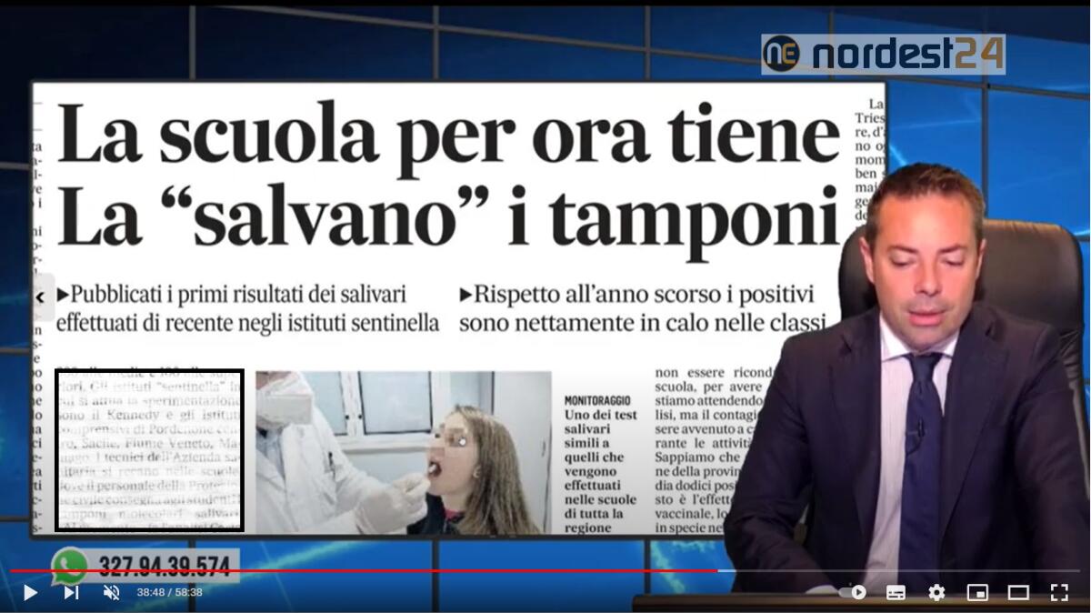 Giù i contagi nelle scuole: i risultati dei test salivari. Rassegna stampa 25 ottobre - 