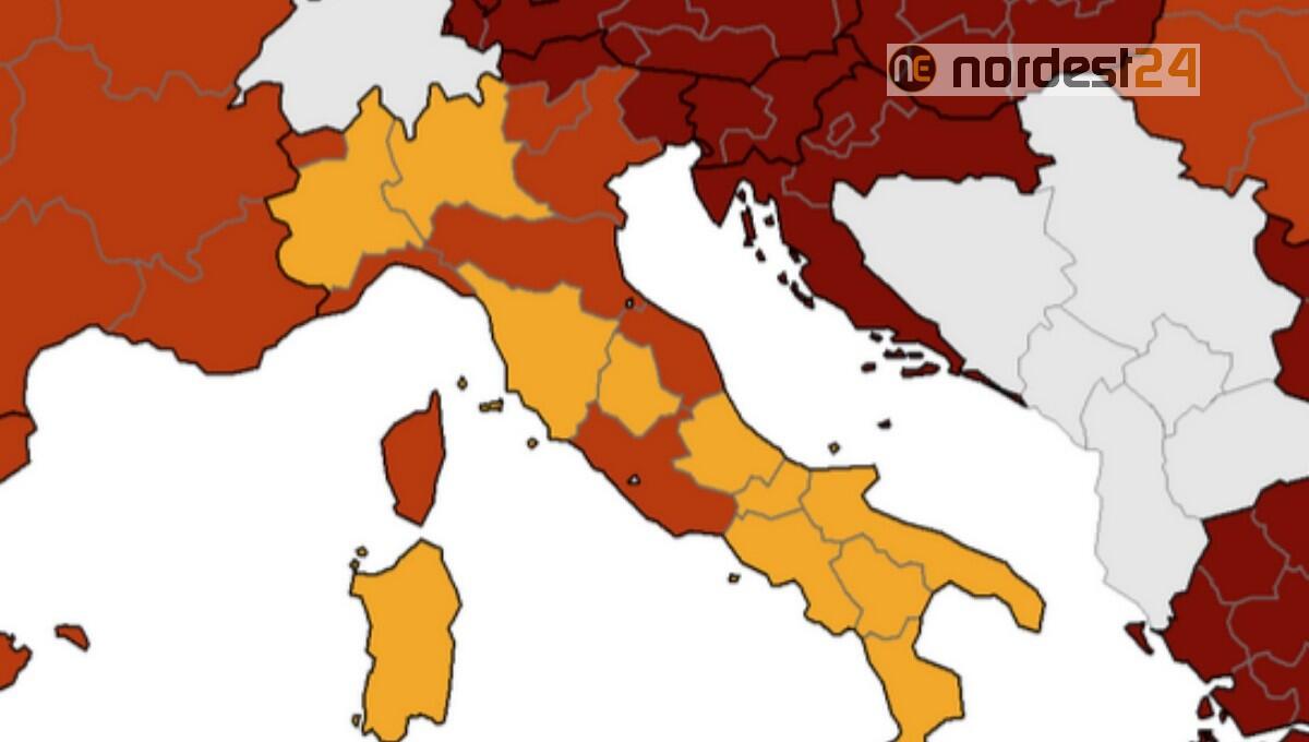 Mappa del rischio Covid: Friuli Venezia Giulia in rosso scuro - 