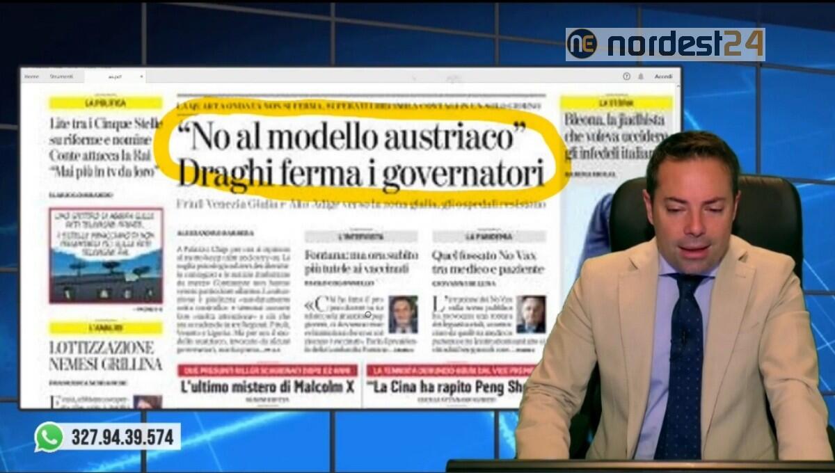 Draghi ferma i Governatori: "No modello Austria (per ora)". Rassegna stampa 18 novembre - 