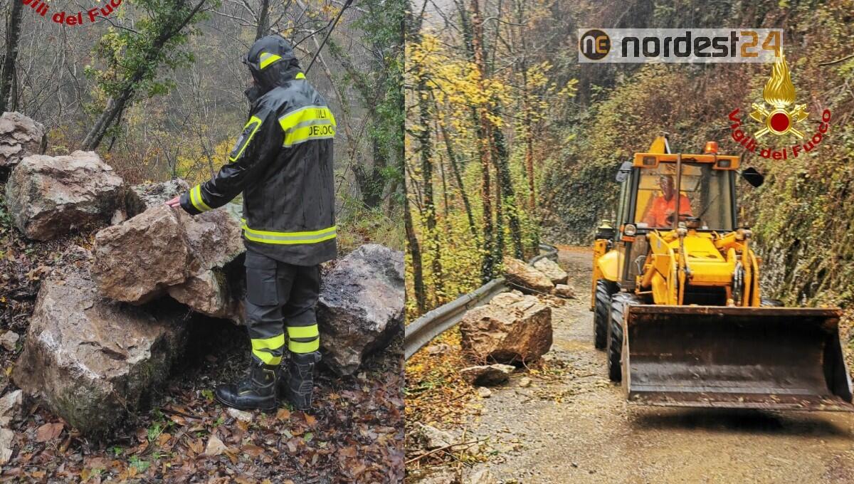 Grossi massi precipitano sulla strada: bloccata la viabilità - 