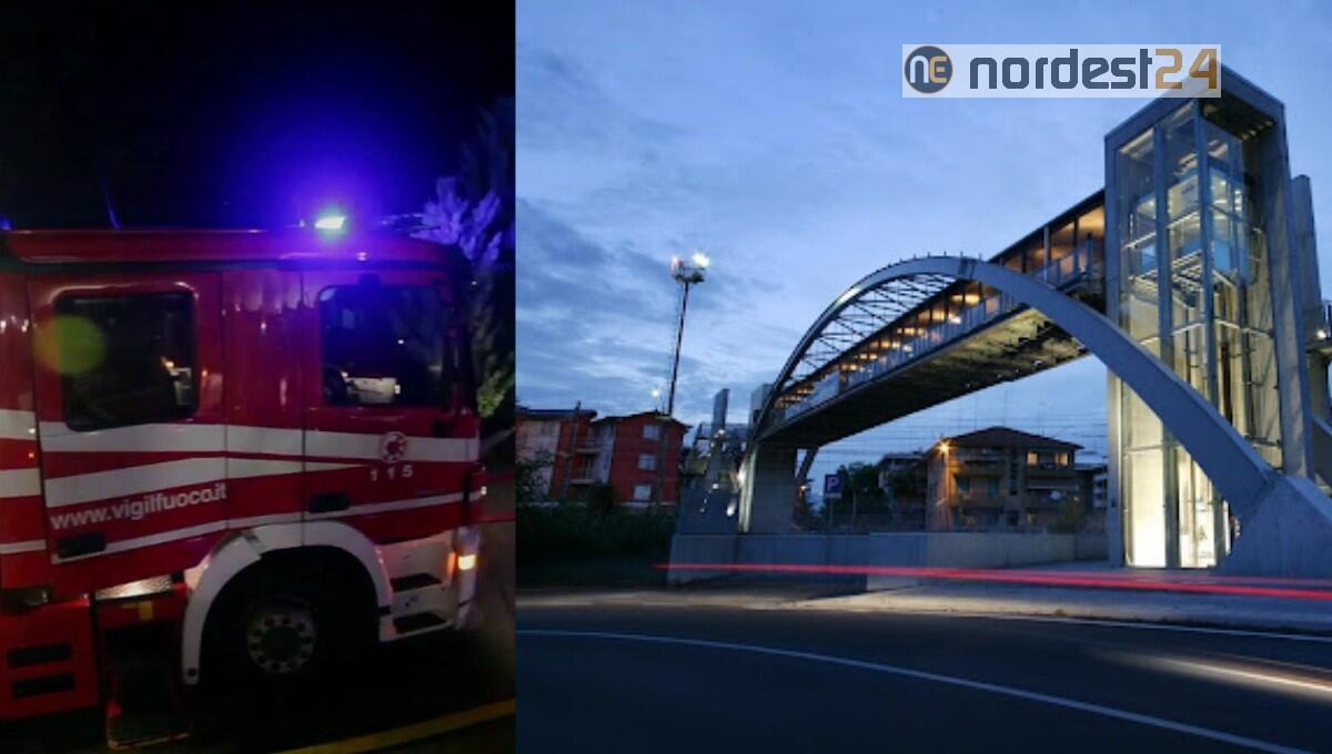 Minaccia di lanciarsi dal ponte sopra la ferrovia: salvato dai pompieri - 