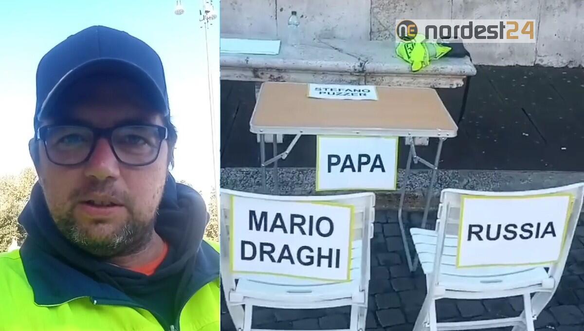 Stefano Puzzer in piazza del Popolo a Roma: «Da oggi aspetterò qui» - 