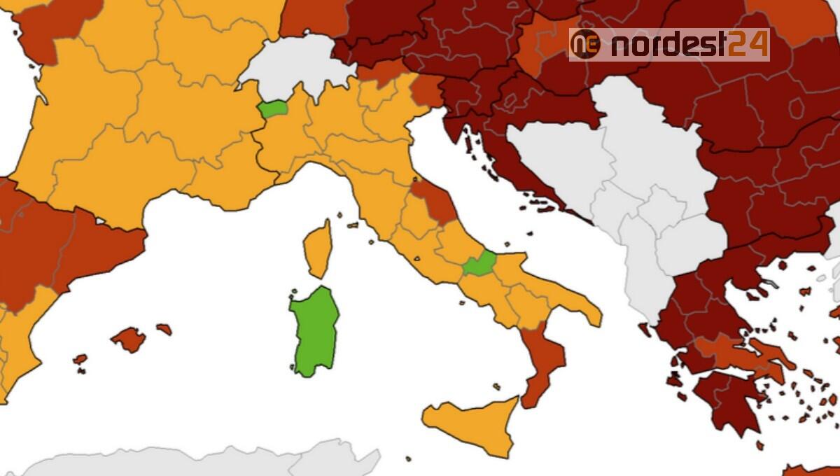 Covid, nuova mappa Ue: il Friuli-Venezia Giulia passa in zona rossa - 