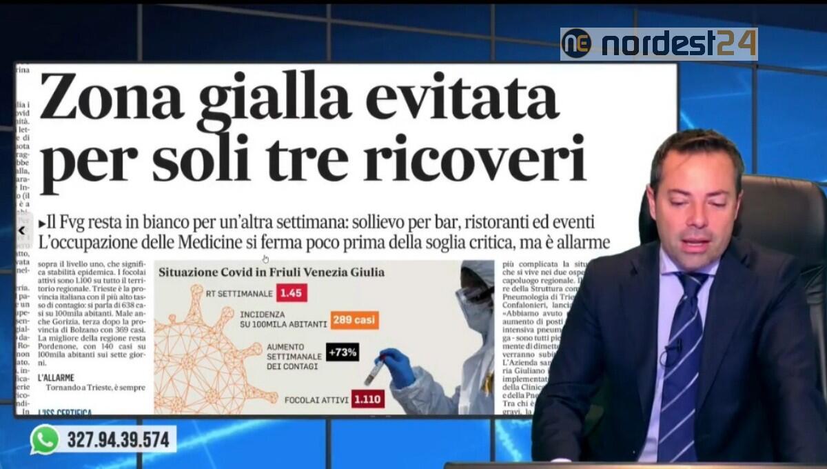 Fvg ancora zona bianca, oggi l'ufficialità. Rassegna stampa 19 novembre - 