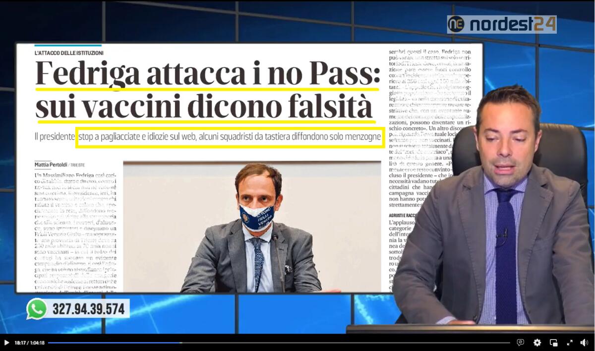 Fedriga contro i No pass: cortei, arriva la stretta. Rassegna stampa 2 novembre - 