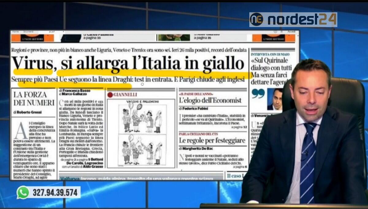 Si allarga l'Italia in giallo da lunedì. Rassegna stampa 17 dicembre - 