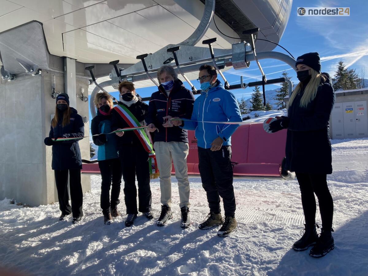 Inaugurata la nuova seggiovia sullo Zoncolan, la prima a sei posti del Fvg - 