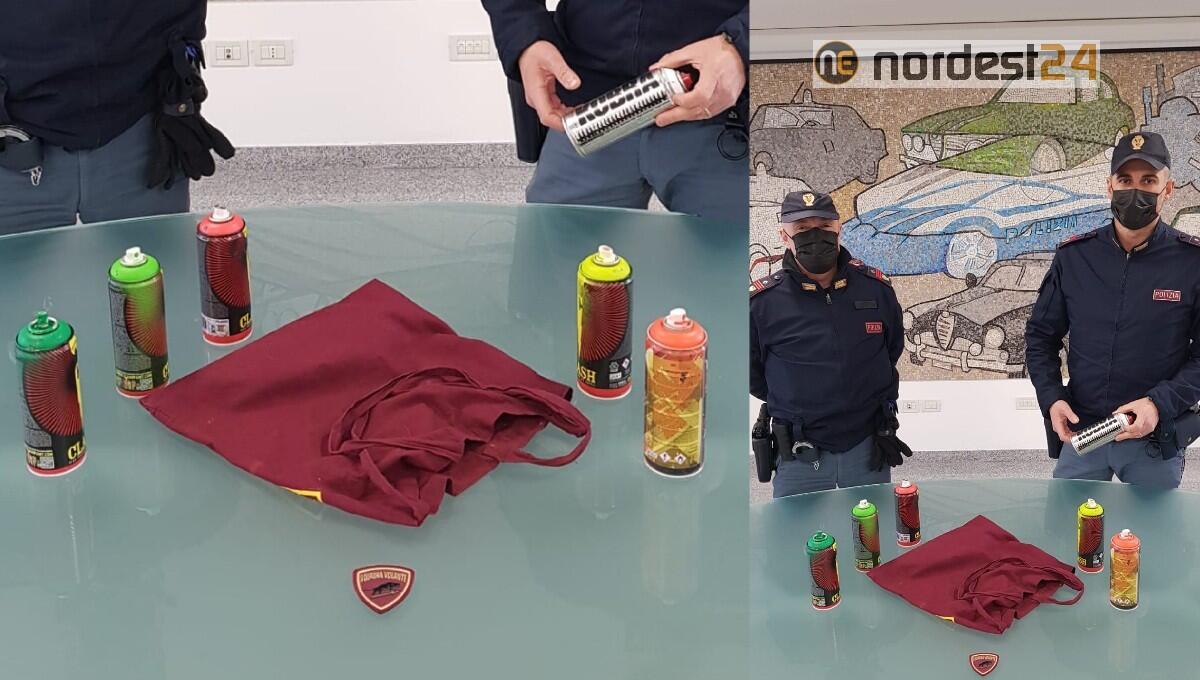 Sorpresi 5 giovani ad imbrattare edifici in centro: denuncia e fogli di via obbligatorio - 