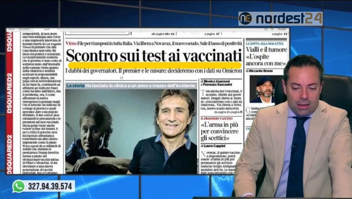 Scontro sui tamponi ai vaccinati. Rassegna stampa 21 dicembre - 