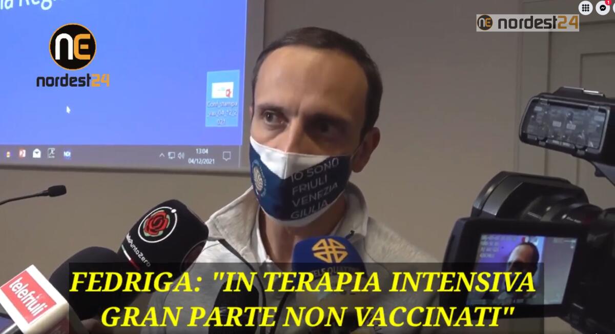 Fedriga: "in terapia intensiva gran parte non vaccinati" - 