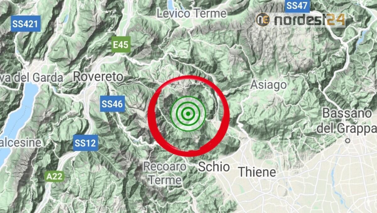 Lieve scossa di terremoto in Veneto, epicentro in provincia di Vicenza - 