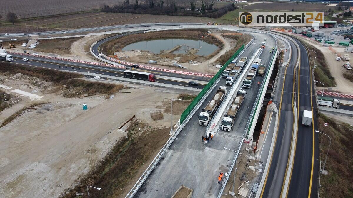 Autovie, collaudo del nuovo cavalcavia Nodo di Portogruaro - 