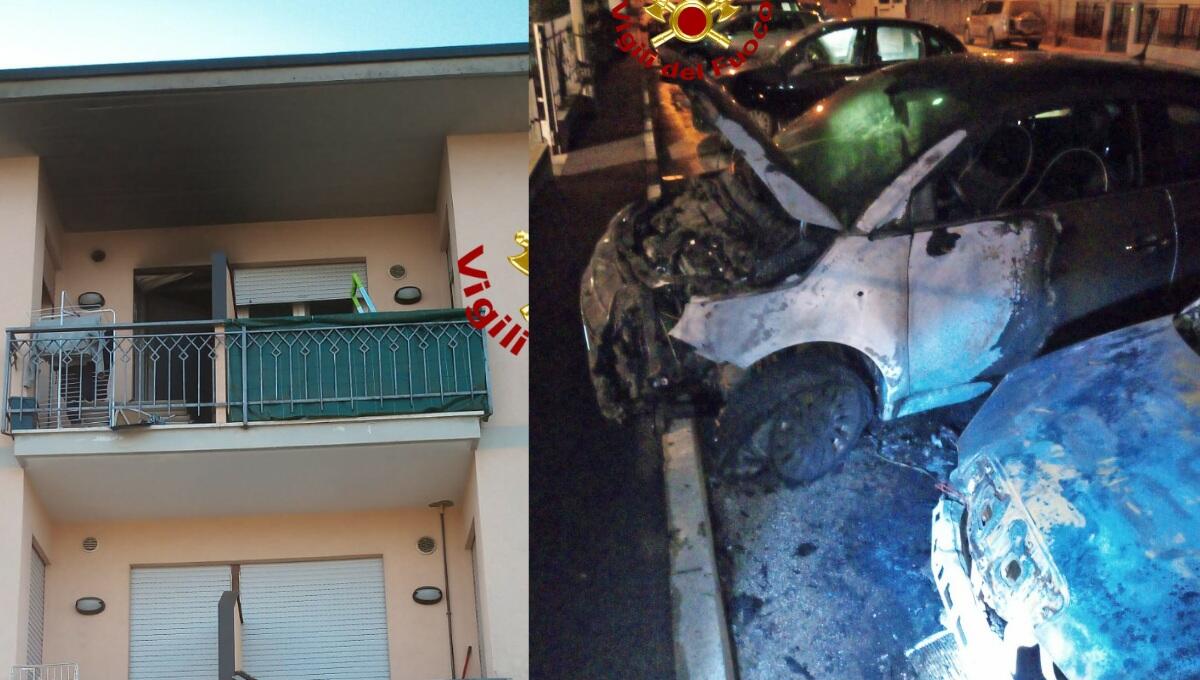 Incendio in un palazzo: un uomo si lancia nel vuoto. In fiamme anche le auto nel cortile  - 