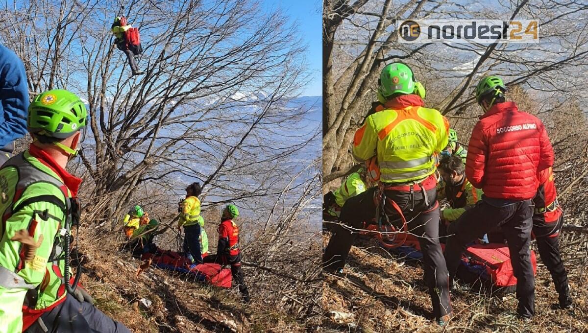 Cacciatore ruzzola per 100 metri mentre cerca di recuperare un muflone abbattuto - 