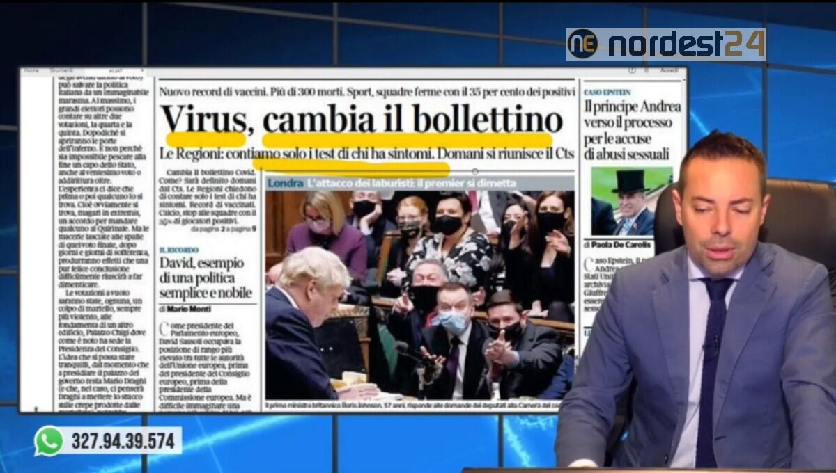 Cambia il bollettino Covid: "contiamo solo i test di chi ha sintomi". Rassegna stampa 13 gennaio 2022 - 