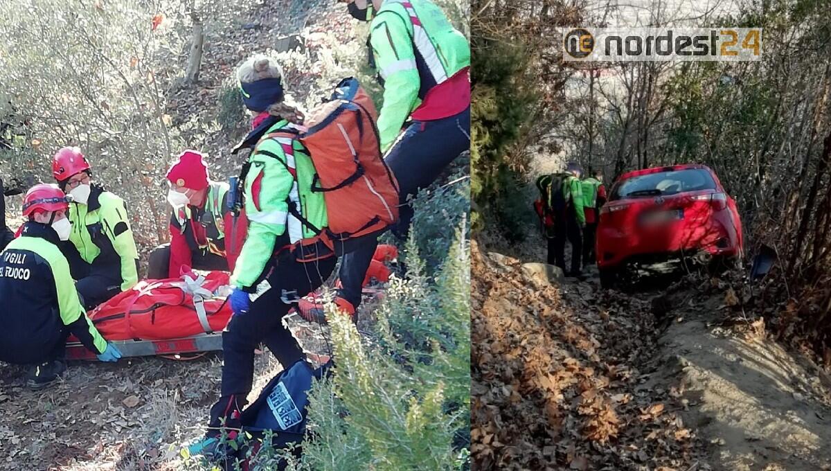 Ritrovata dopo una notte all'addiaccio anziana uscita di strada - 