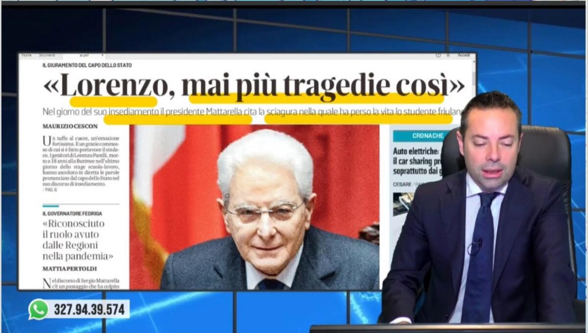 Mattarella: "Mai più tragedie come quella di Lorenzo Parelli". Rassegna stampa 4 febbraio 2022 - 