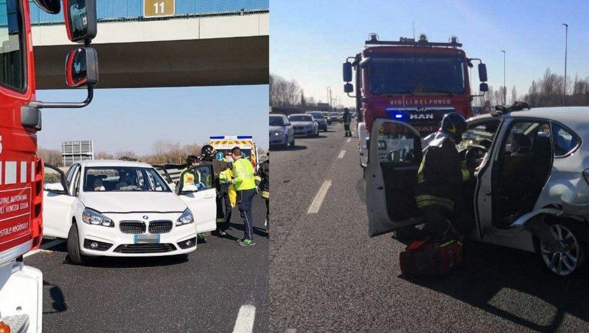 Tamponamento tra due auto in A28 tra l'uscita Sacile Est e Fontanafredda - 