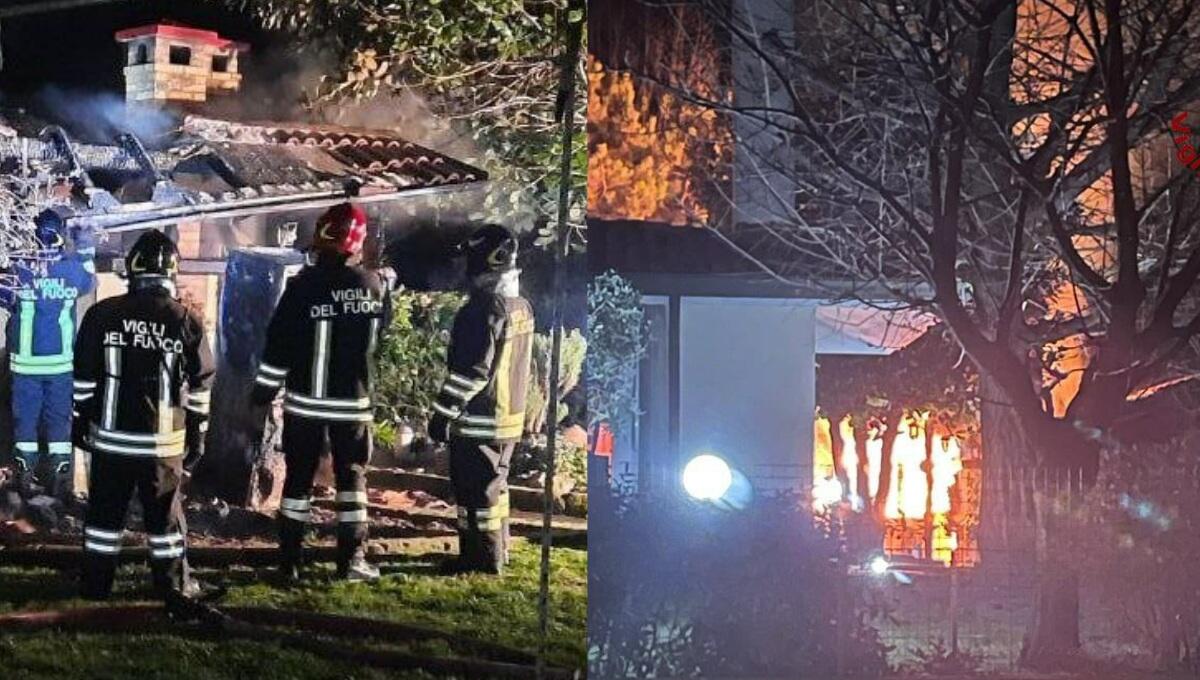 Incendio nella notte a Prata di Pordenone, a fuoco una legnaia - 