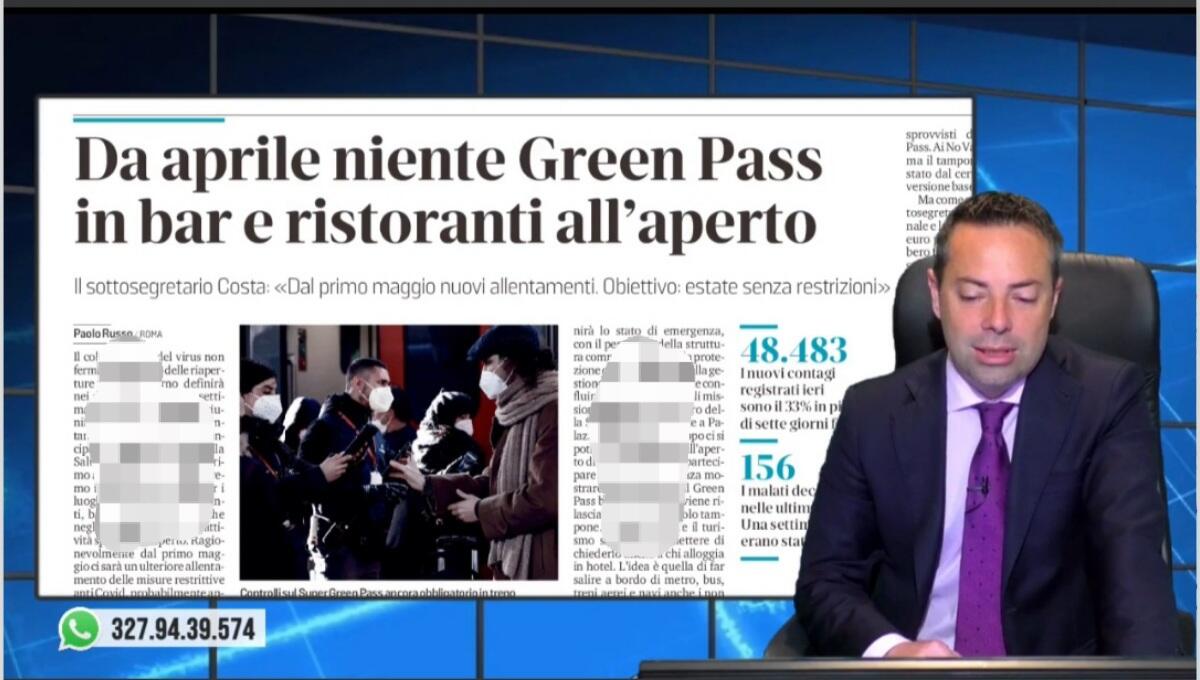 Da aprile niente Green pass in ristoranti e bar all'aperto. Rassegna stampa 10 marzo 2022 - 