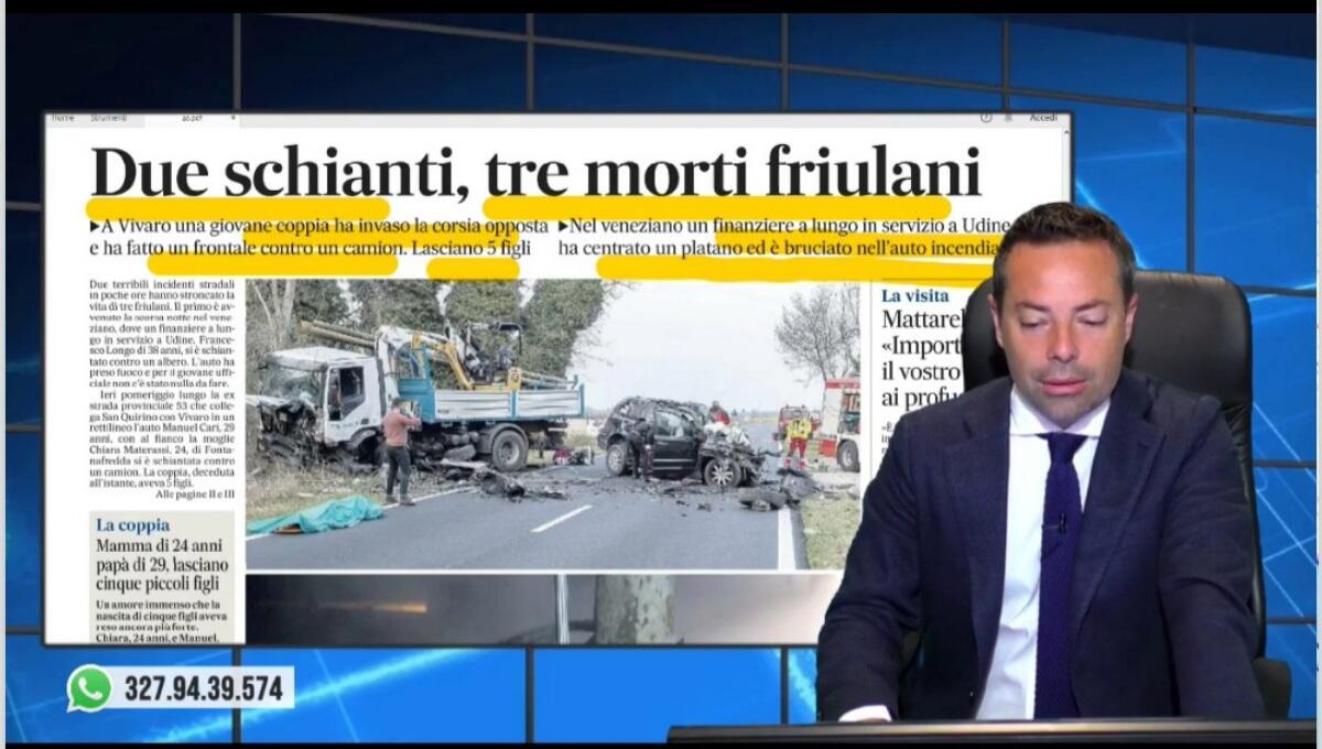Due schianti a nordest, tre morti friulani. Rassegna stampa 29 marzo 2022 - 