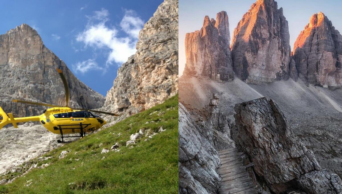 Operaio scivola e si rompe una gamba sotto le Tre Cime di Lavaredo - 