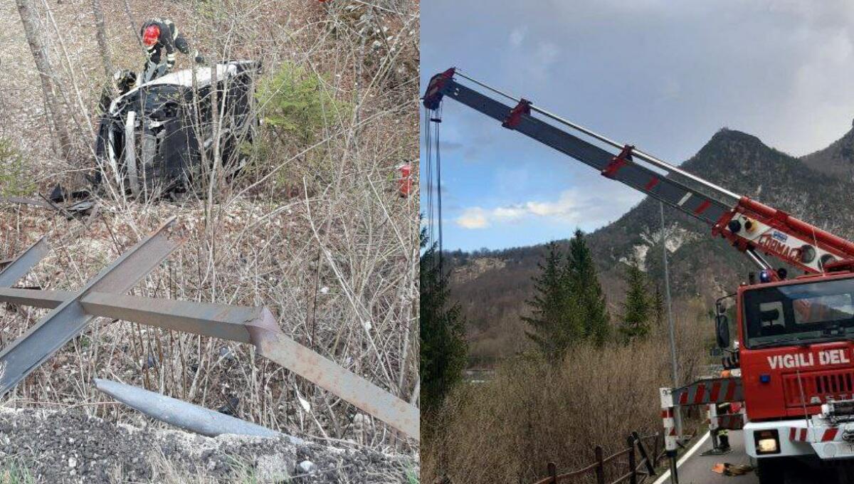 Finisce nella scarpata con l'auto: 'miracolato' il conducente - 