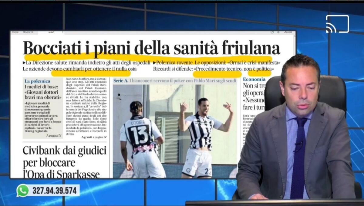 Bocciati i piani della sanità friulana. Rassegna stampa 28 aprile 2022 - 