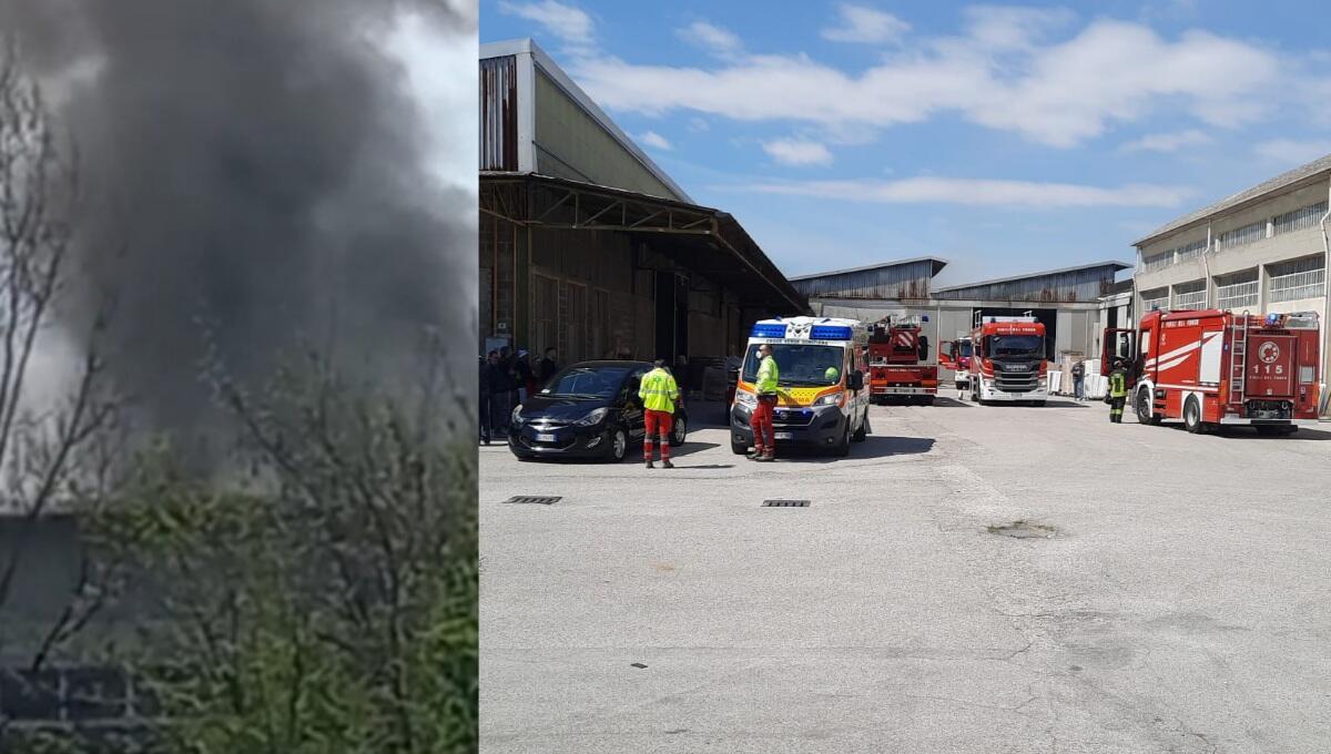 Incendio a San Giovanni al Natisone, colonna di fumo nero visibile da lontano - 