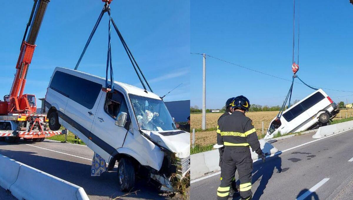 Furgone fuori strada a Mogliano Veneto, del conducente nessuna traccia - 