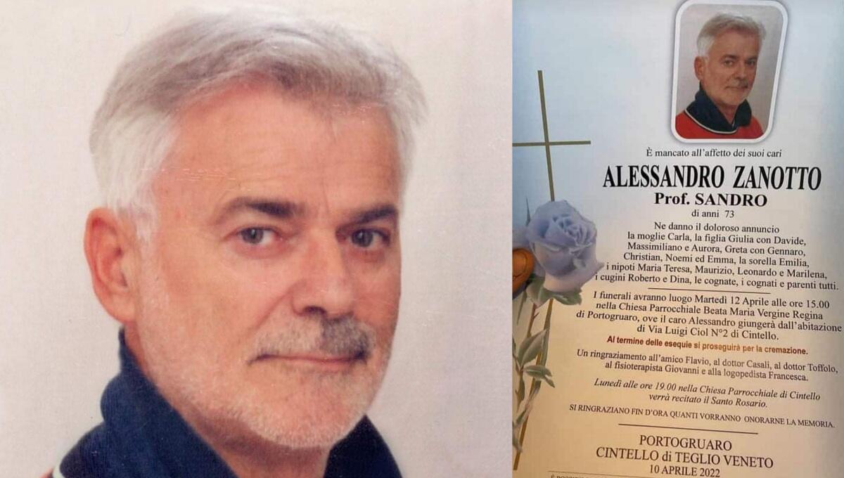 Lutto a Portogruaro per la scomparsa del Prof. Alessandro Zanotto - 