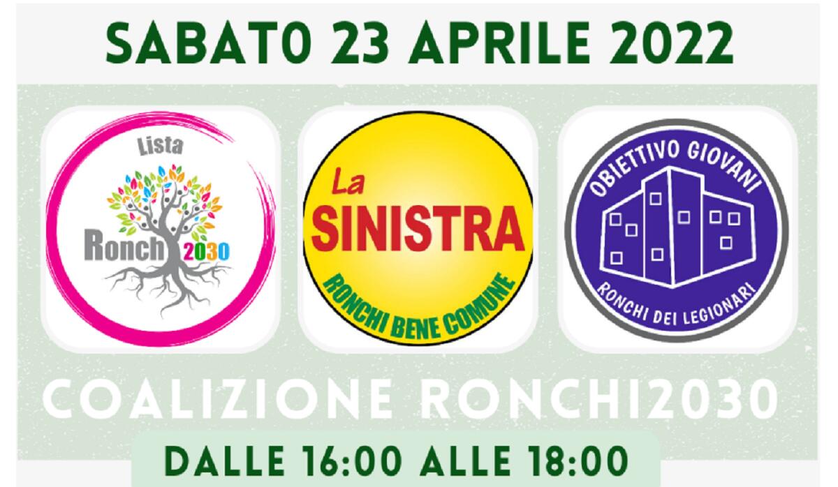 Un incontro di presentazione per la coalizione Ronchi2030, sabato 23 aprile - 