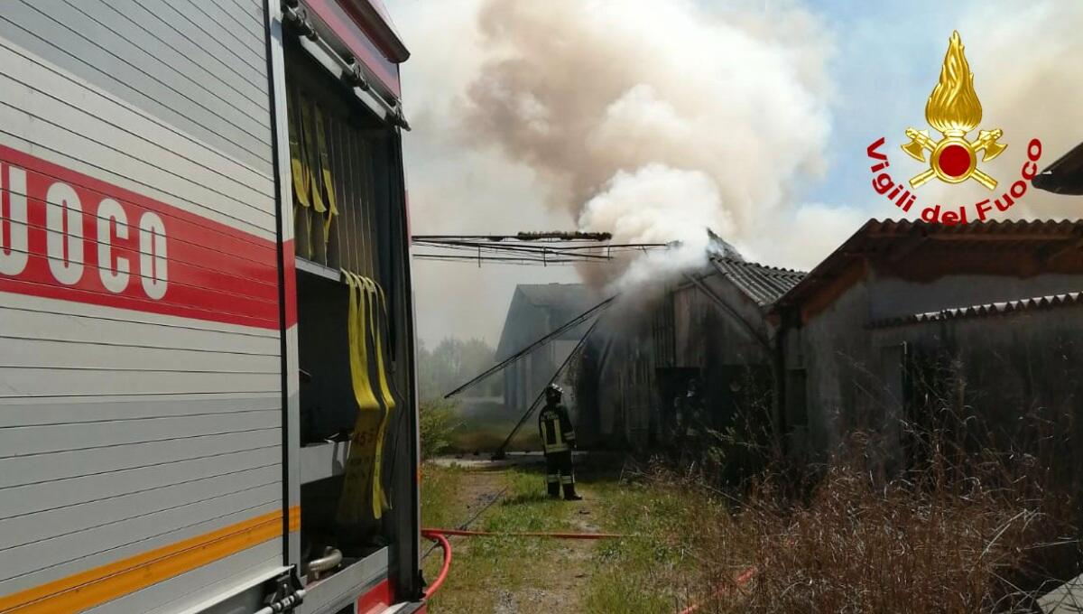 Incendio a Ceggia, brucia un capannone rurale adibito a deposito - 