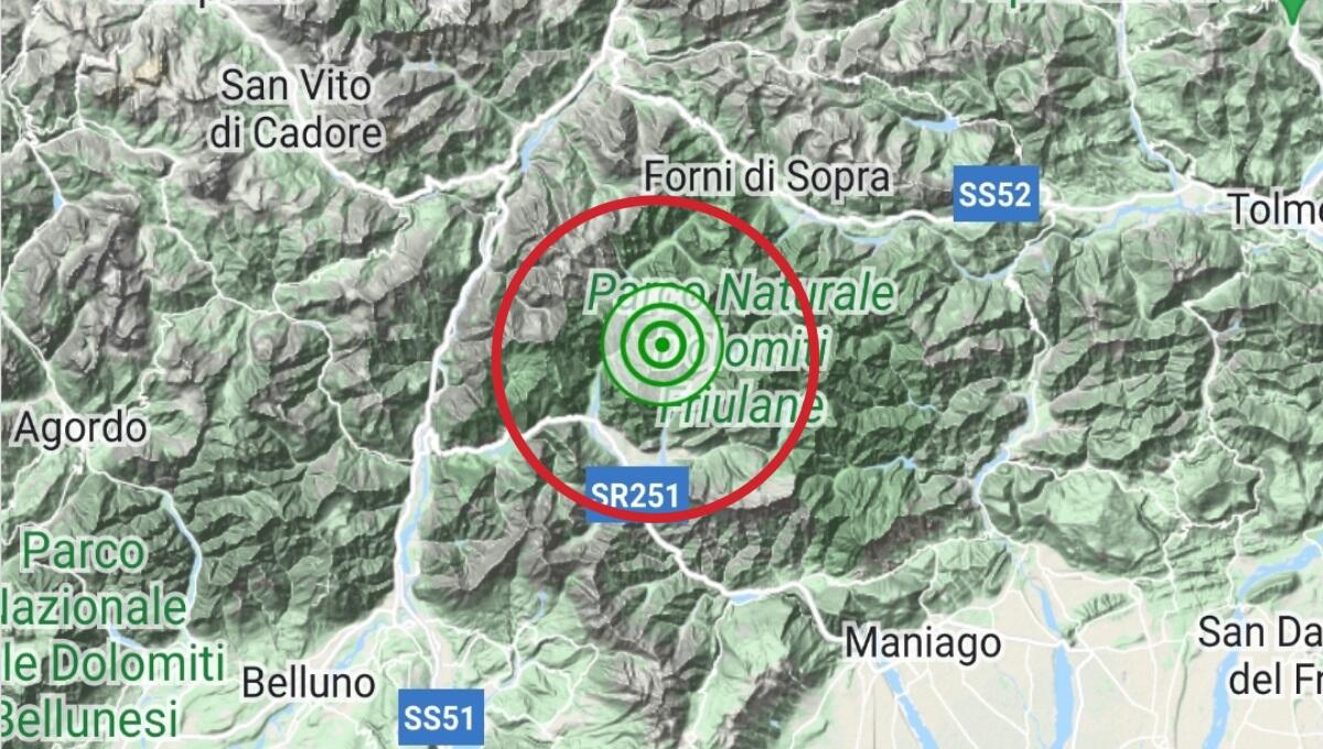 Lieve scossa di terremoto in Friuli Venezia Giulia, epicentro a Cimolais - 