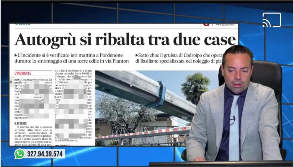 Crolla una gru, sfiorato il disastro. Rassegna stampa 12 aprile 2022 - 