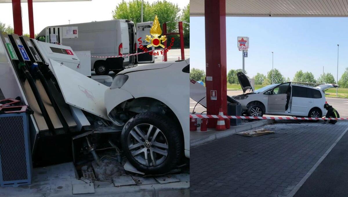 Malore al volante: finisce con l'auto contro la colonnina del distributore - 