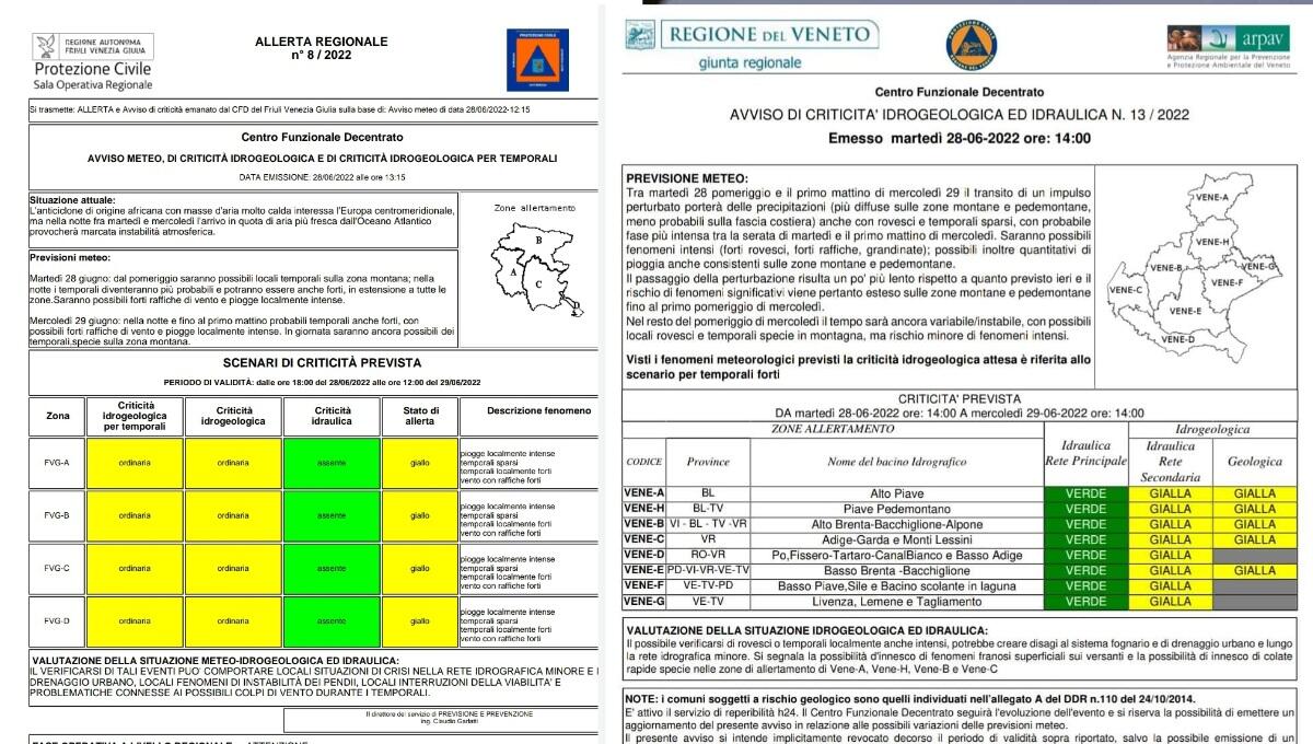 Meteo, in Fvg e Veneto allerta per temporali forti, grandine e vento - 