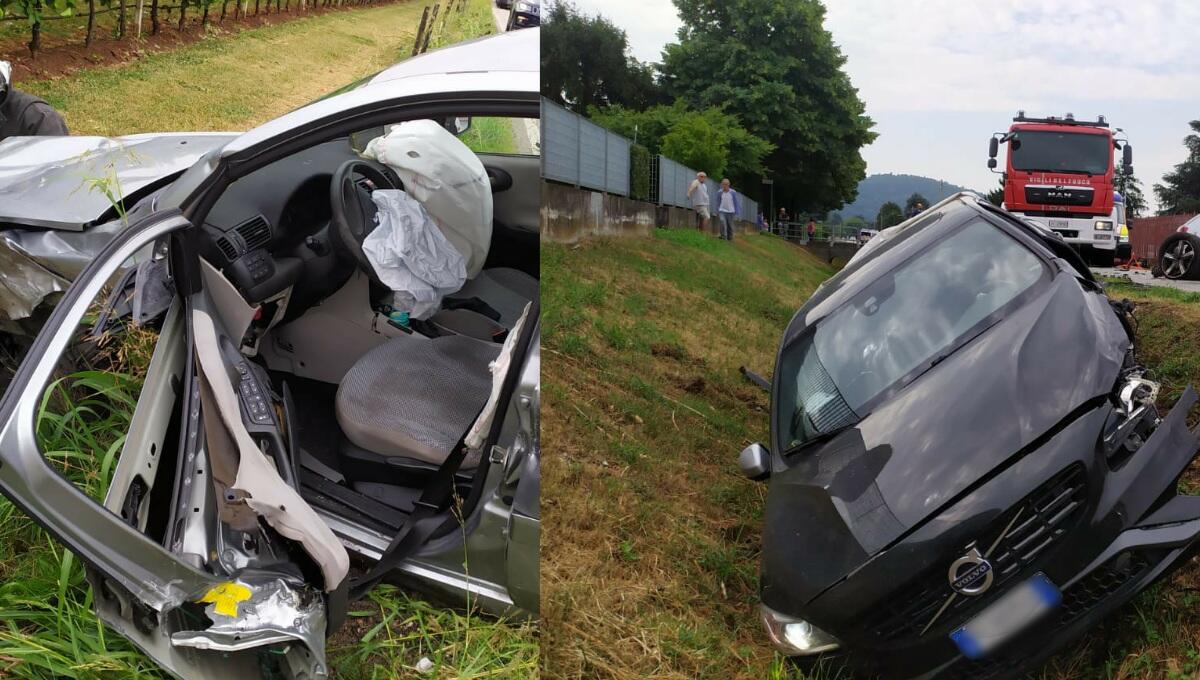 Scontro tra due auto che finiscono fuori strada: due feriti - 