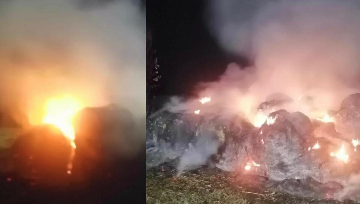 Bruciano quindici rotoballe nel campo agricolo: intervento dei pompieri - 