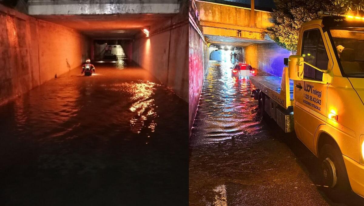 Allagamenti in Fvg,  anche auto sommerse nei sottopassi allagati - 